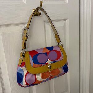 Coach SOHO fabric/patent leather multi color bag